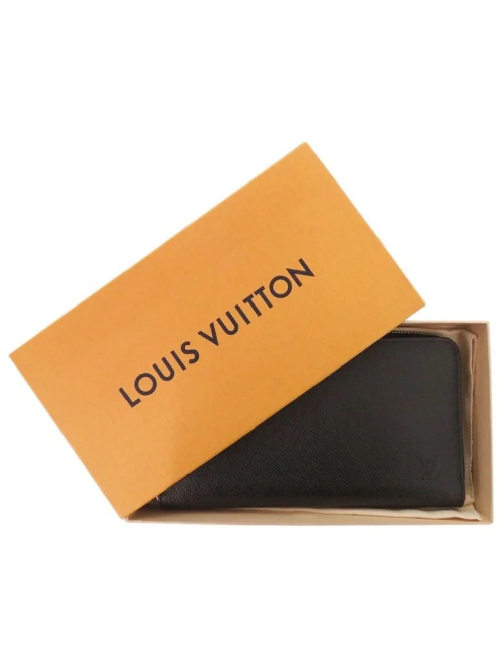 Louis Vuitton Zippy Organizer NM Taiga Zip Around Black Wallet